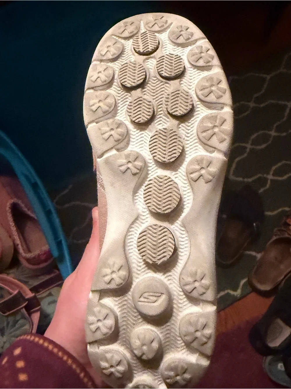 Skechers Metallic Rose Slip-On Lace-Up Casual Sneakers